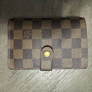 LV Damier Ebene French Purse Kisslock Wallet